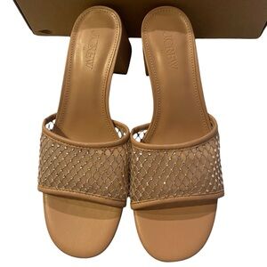 J. Crew Rhinestone Mesh Mule Heels